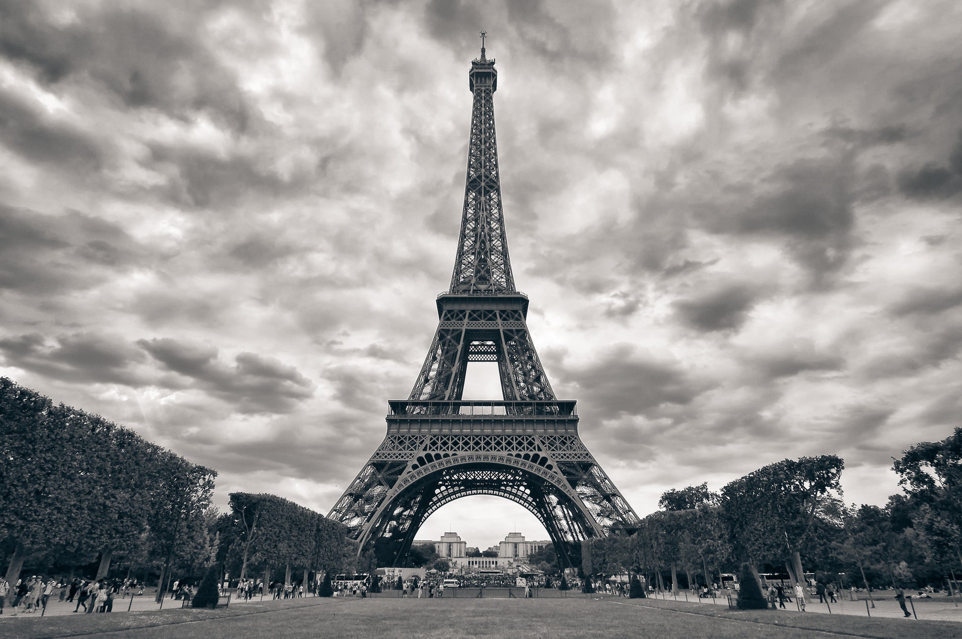 Eiffel Tower B&W Photograph Home Decor Premium Quality Poster Print Choose Your Sizes