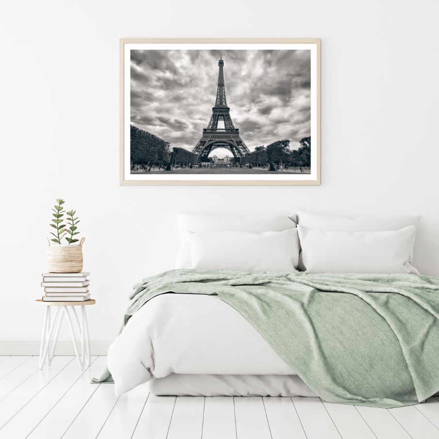 Eiffel Tower B&W Photograph Home Decor Premium Quality Poster Print Choose Your Sizes