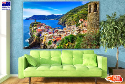 Scenic View of Colorful Village Vernazza Photograph Print 100% Australian Made