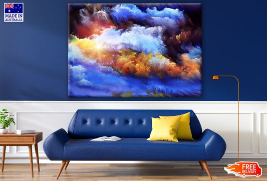 Colorful Smoke Cloud Abstract Design Print 100% Australian Made