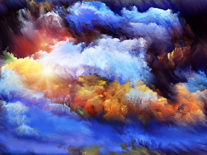 Colorful Smoke Cloud Abstract Design Print 100% Australian Made