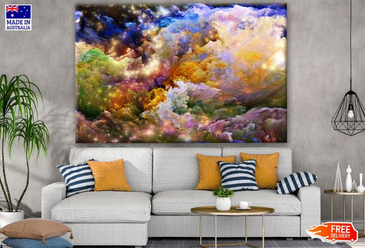 Colorful Smoke Cloud Abstract Design Print 100% Australian Made