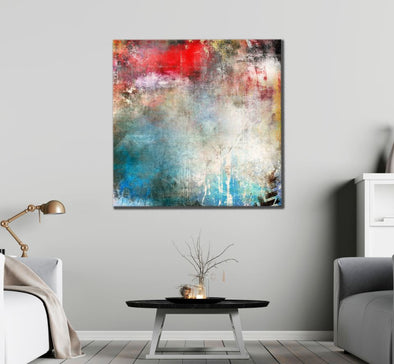 Square Canvas Colorful Abstract Design High Quality Print 100% Australian Made