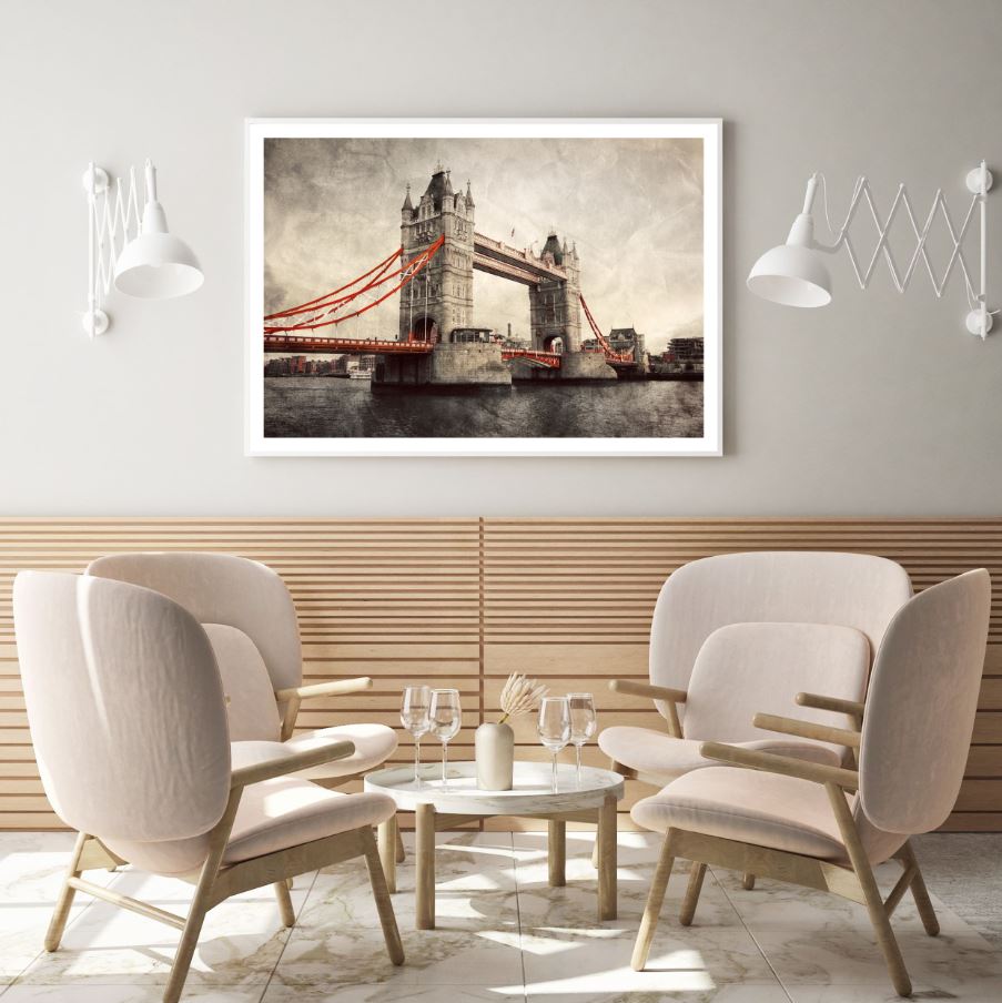 London Bridge Watercolor Painting Home Decor Premium Quality ...