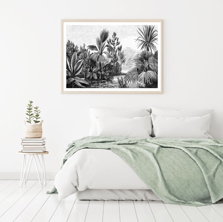 B&W Trees Watercolor Painting Home Decor Premium Quality Poster Print Choose Your Sizes