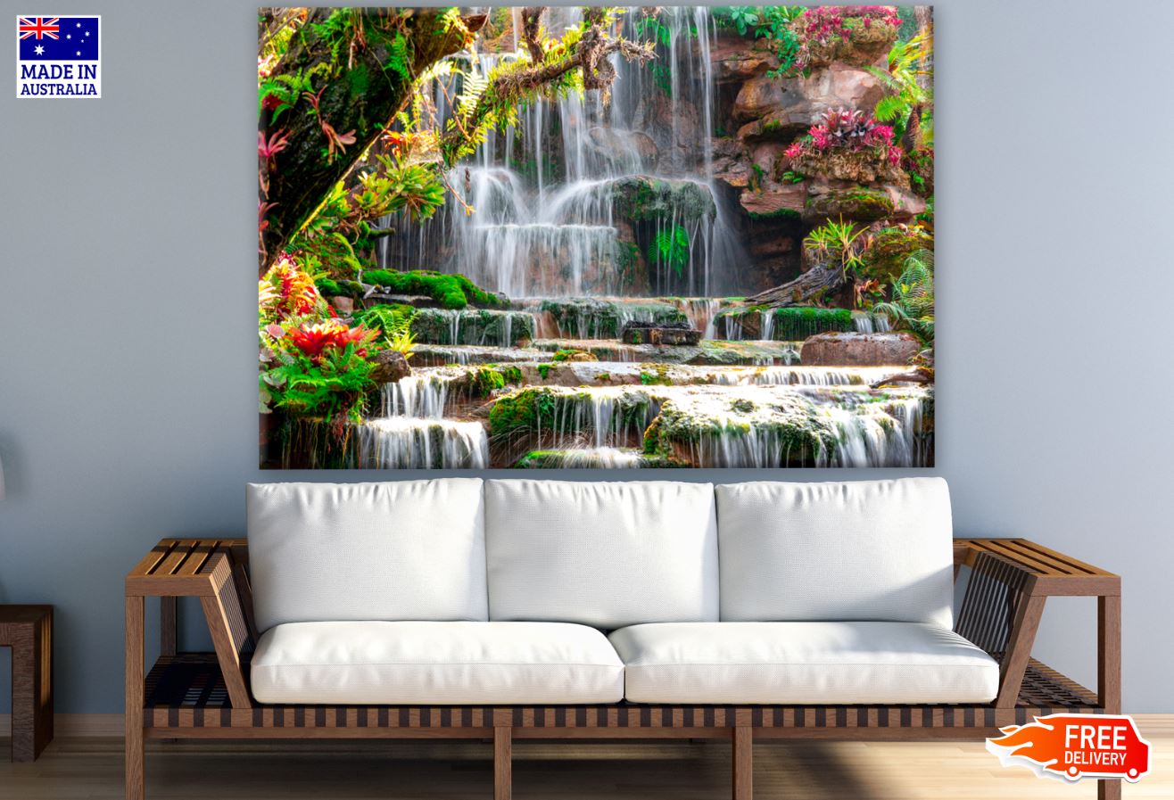 Waterfall in Forest Scenery Photograph Print 100% Australian Made