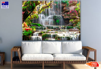 Waterfall in Forest Scenery Photograph Print 100% Australian Made