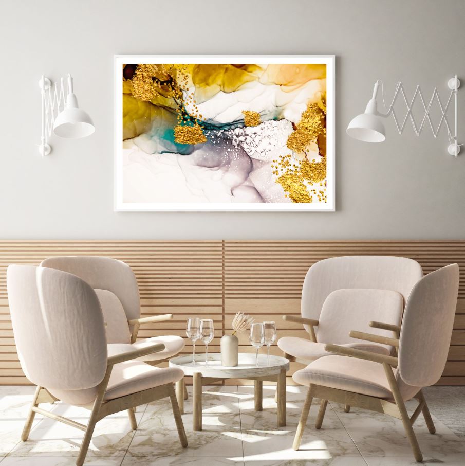 Colorful Golden Abstract Design Home Decor Premium Quality Poster Print Choose Your Sizes