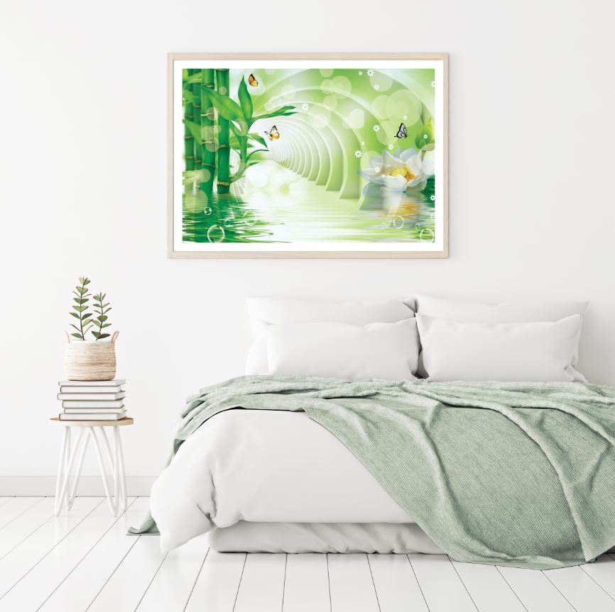 Bamboo Trees & Butterflies Design Home Decor Premium Quality Poster Print Choose Your Sizes