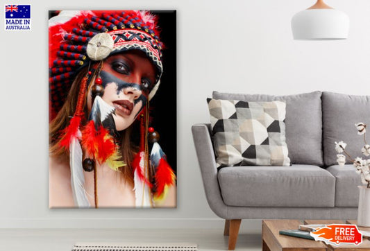 Girl with Feather Headdress Photograph Print 100% Australian Made