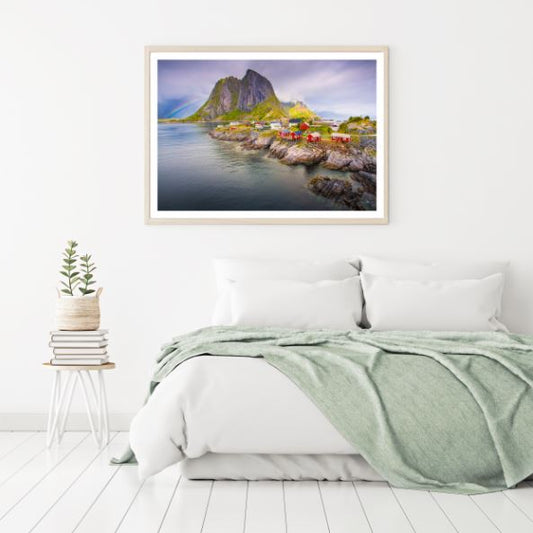 Houses Near Sea Scenery Photograph Home Decor Premium Quality Poster Print Choose Your Sizes