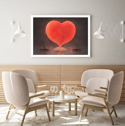 Boats & Heart Shaped Tree Vector Home Decor Premium Quality Poster Print Choose Your Sizes