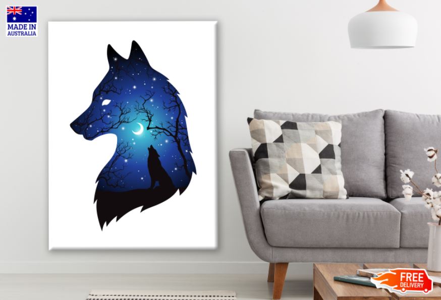 Abstract Wolf Portrait Design Print 100% Australian Made