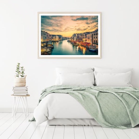 Buildings Near Canal Photograph Home Decor Premium Quality Poster Print Choose Your Sizes