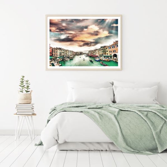 Buildings Near Canal Photograph Home Decor Premium Quality Poster Print Choose Your Sizes