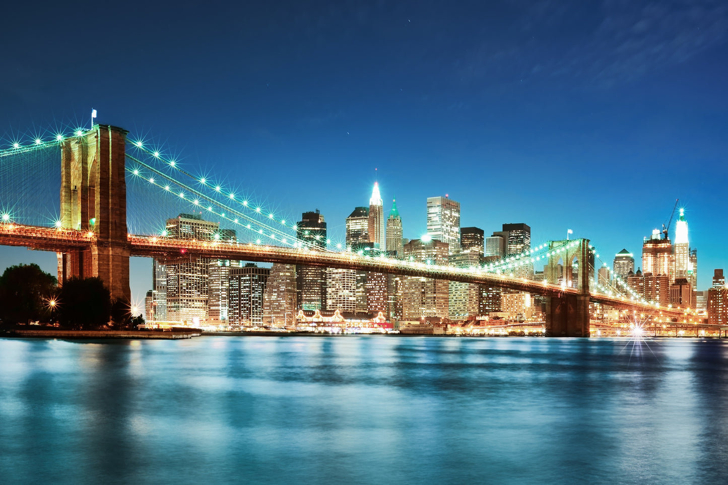 City & Bridge Night View Photograph Home Decor Premium Quality Poster Print Choose Your Sizes