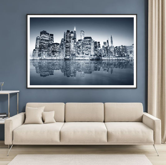 City Scape View B&W Photograph Home Decor Premium Quality Poster Print Choose Your Sizes