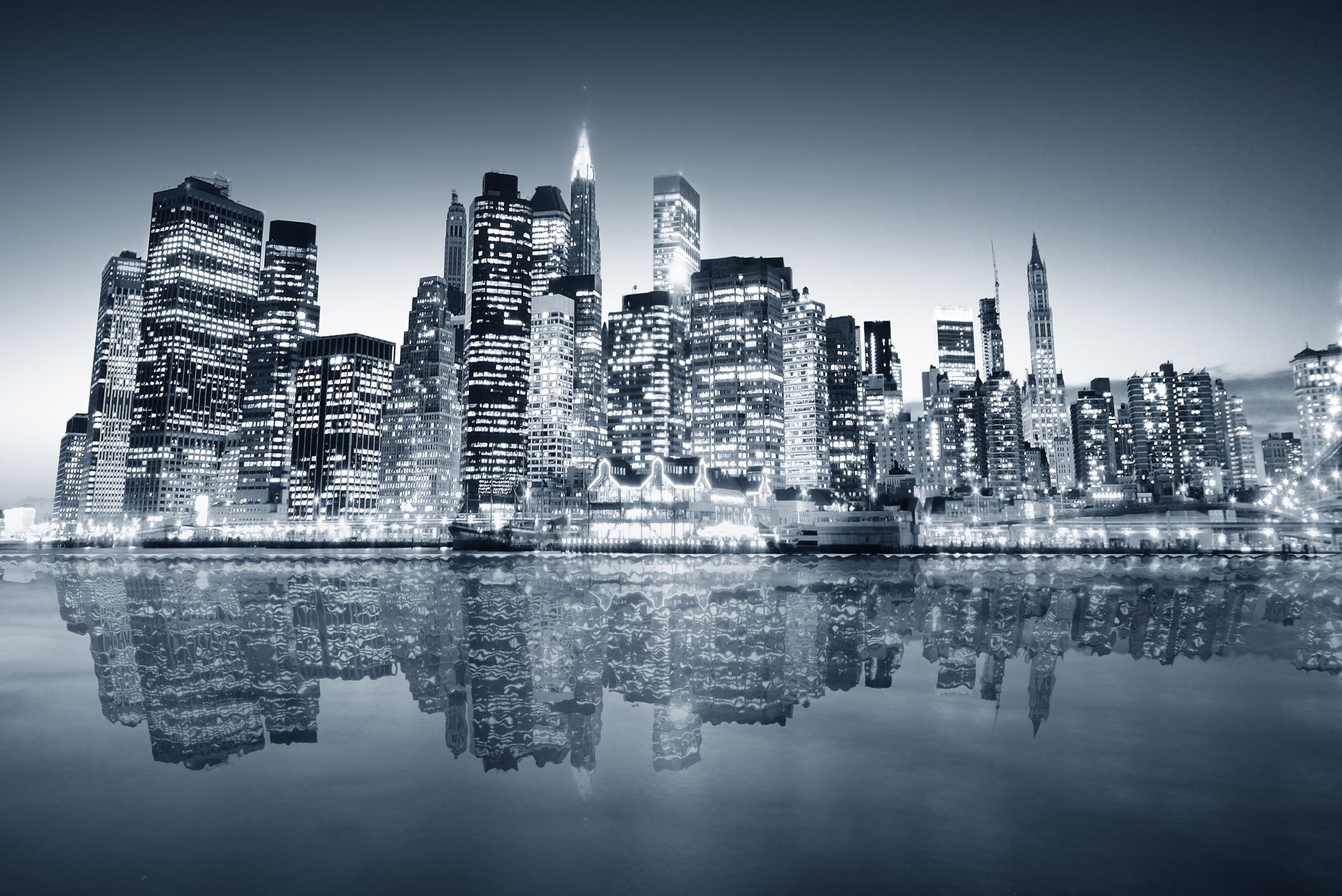 City Scape View B&W Photograph Home Decor Premium Quality Poster Print Choose Your Sizes