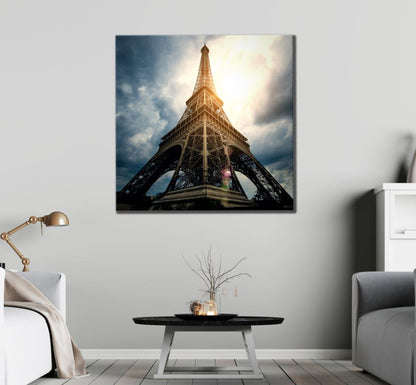 Square Canvas Eiffel Tower View from Under Photograph High Quality Print 100% Australian Made