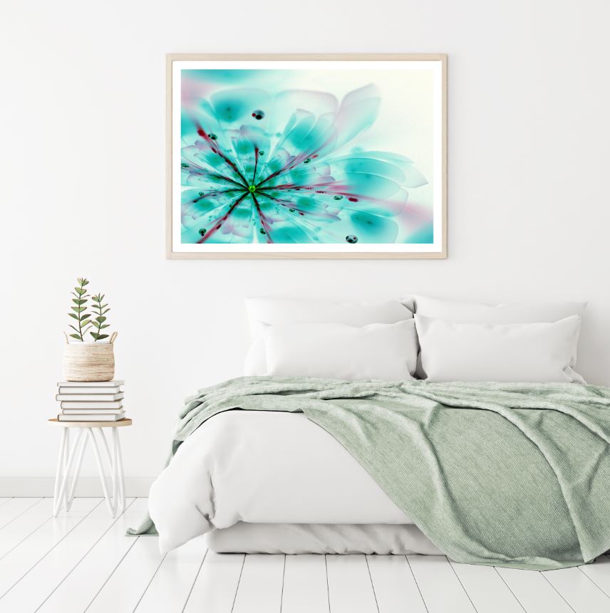 Blue Flowers Closeup Photograph Home Decor Premium Quality Poster Print Choose Your Sizes