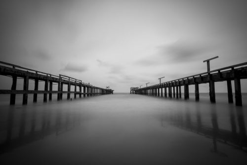 Wooden Bridges Over Sea Photograph Print 100% Australian Made