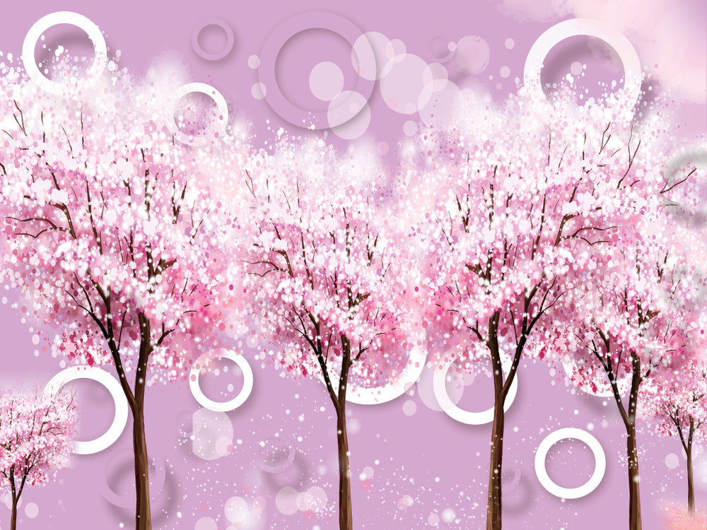 Pink Trees & Circle 3D Design Print 100% Australian Made