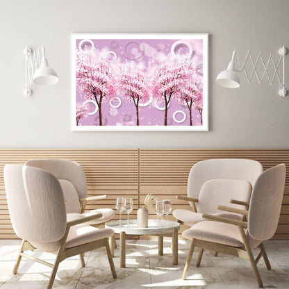 Blossom Trees & Circles 3D Design Home Decor Premium Quality Poster Print Choose Your Sizes