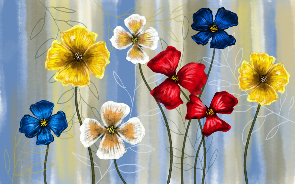 Colorful Floral Painting Print 100% Australian Made