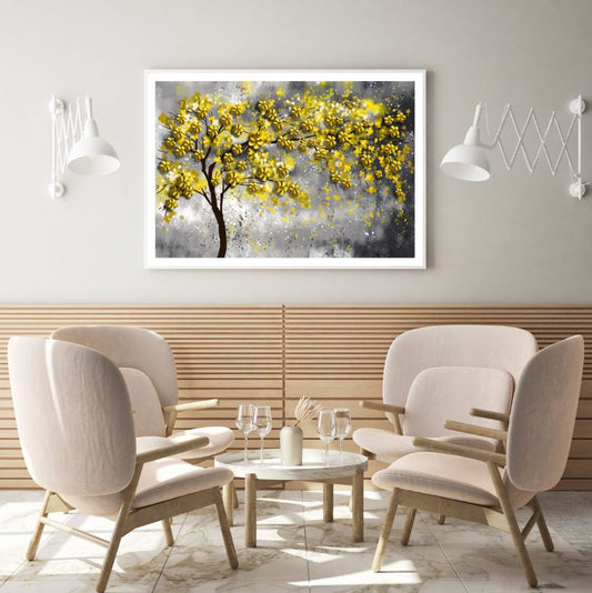 Golden Flower Trees Abstract Design Home Decor Premium Quality Poster Print Choose Your Sizes
