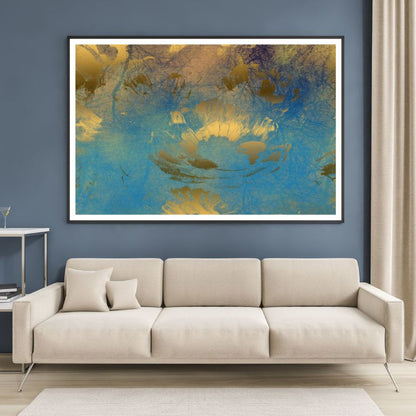 Blue & Gold Abstract Design Home Decor Premium Quality Poster Print Choose Your Sizes