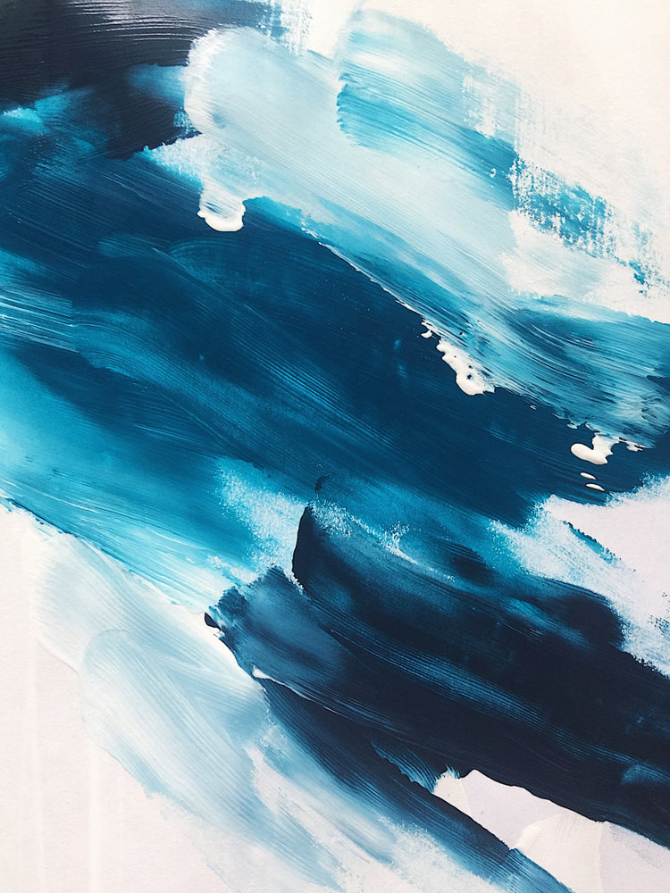 Blue & White Abstract Painting Design Home Decor Premium Quality Poster Print Choose Your Sizes