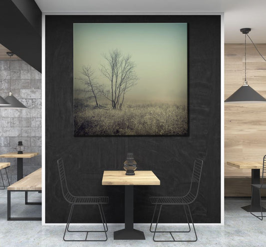 Square Canvas Misty Meadow Photograph High Quality Print 100% Australian Made