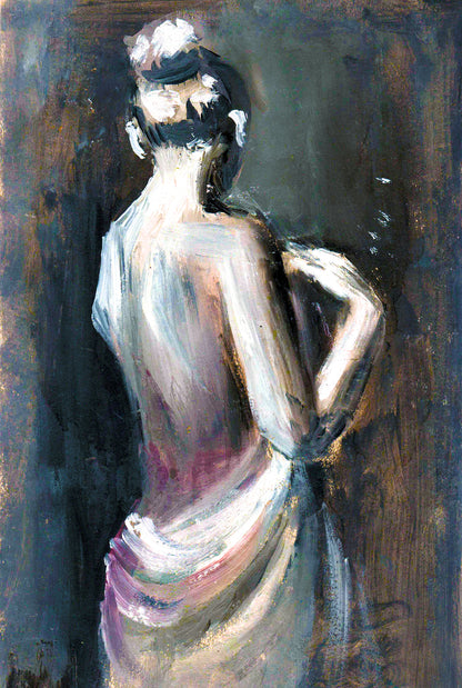 Woman Rear View Oil Painting Print 100% Australian Made