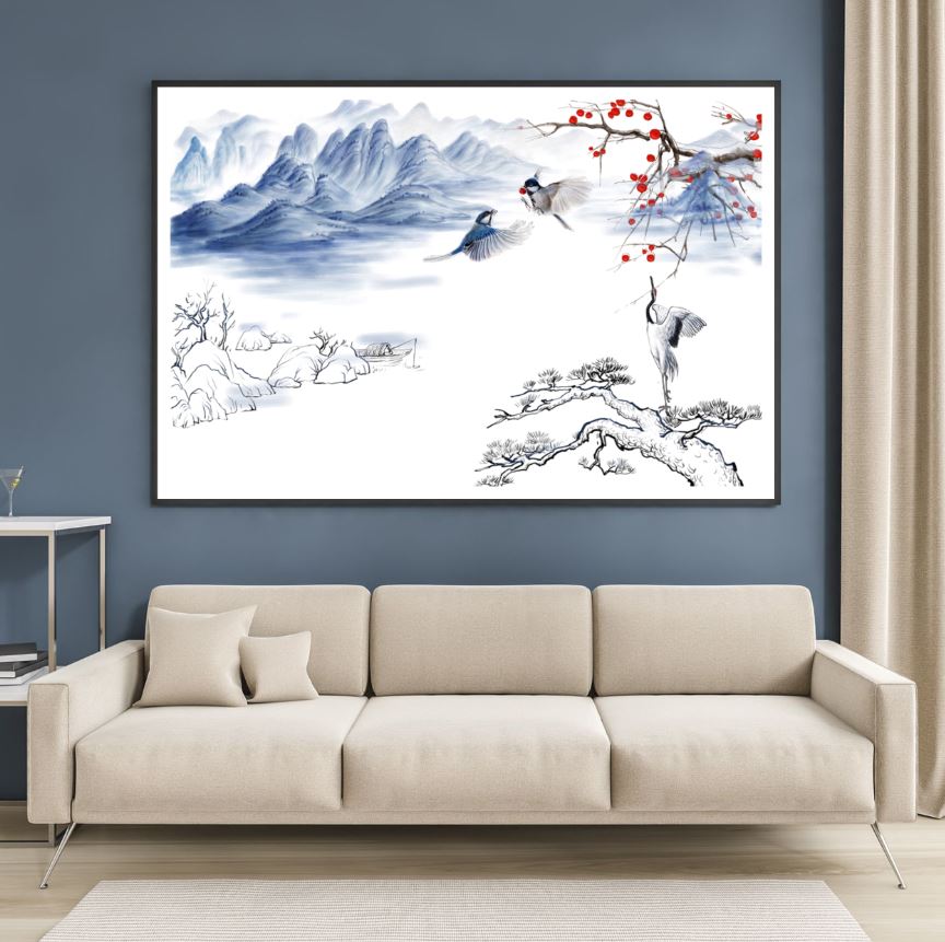 Bird & Nature Landscape Watercolor Painting Home Decor Premium Quality Poster Print Choose Your Sizes