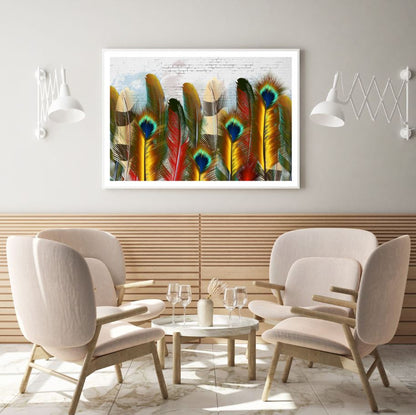 Colorful Feathers Photograph Home Decor Premium Quality Poster Print Choose Your Sizes