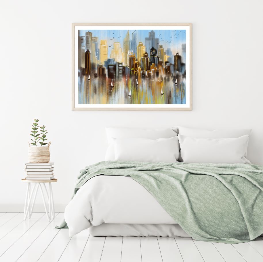 City Scenery Abstract Oil Painting Home Decor Premium Quality Poster Print Choose Your Sizes