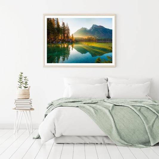Forest near Lake Scenery View Photograph Home Decor Premium Quality Poster Print Choose Your Sizes
