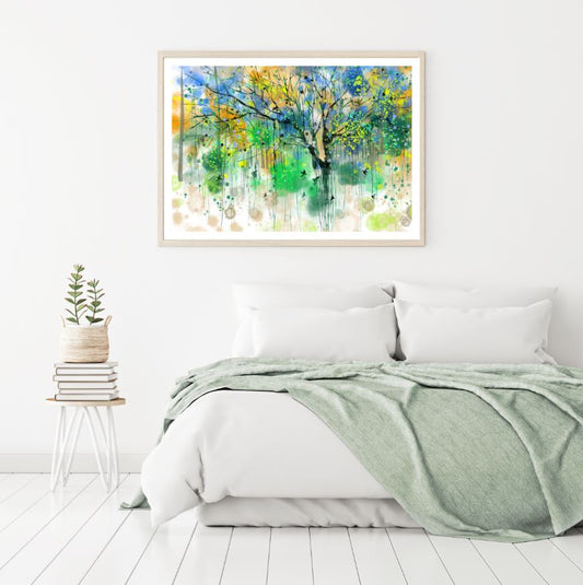 Colorful Tree Watercolor Painting Home Decor Premium Quality Poster Print Choose Your Sizes