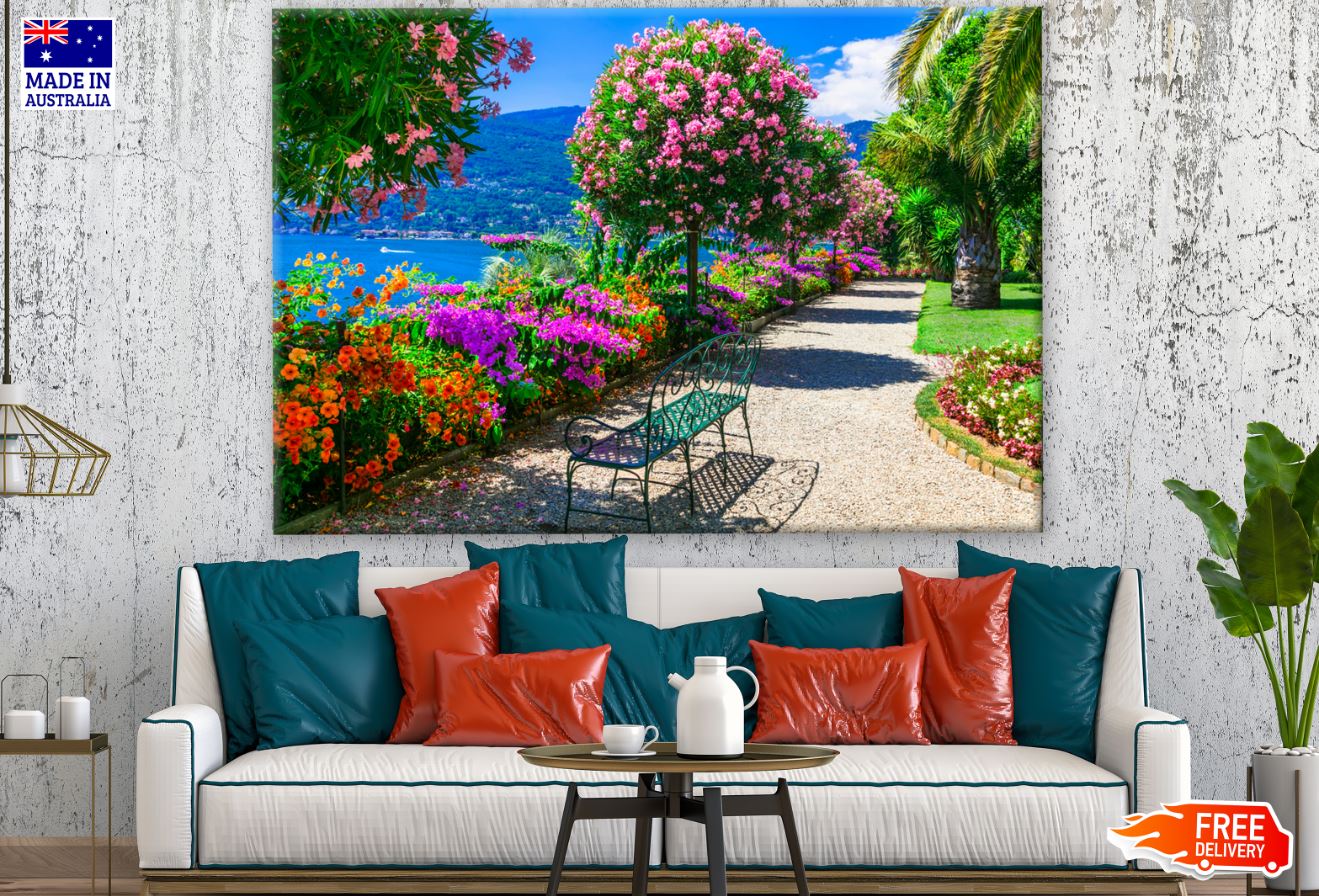 Flower Plants & Bench Photograph Print 100% Australian Made