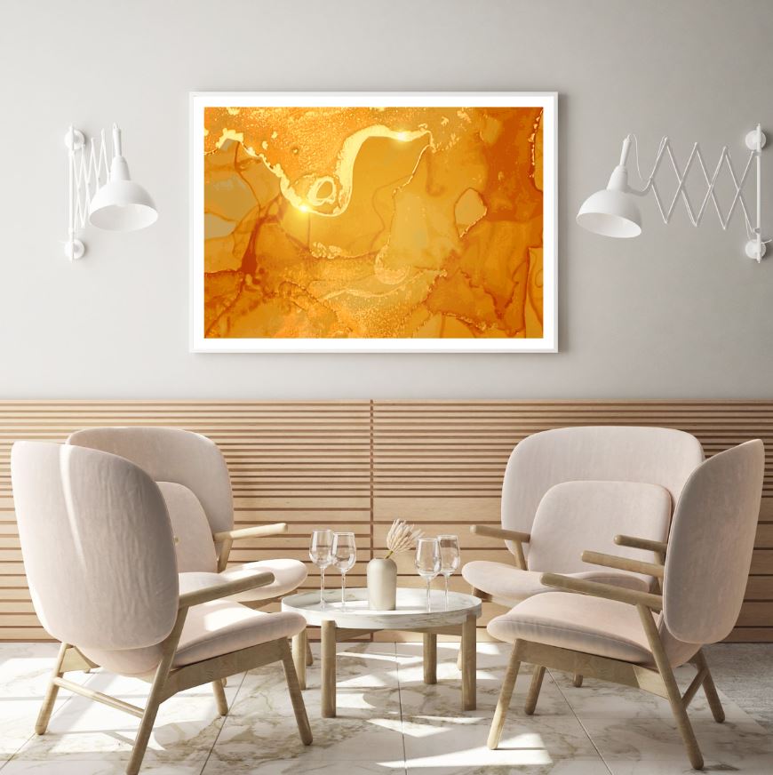 Gold & Orange Abstract Design Home Decor Premium Quality Poster Print Choose Your Sizes