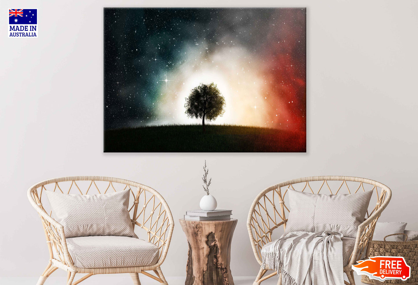 Tree & Galaxy Digital Design Print 100% Australian Made