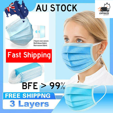 Face Mask Protective 3 Layer Mouth Masks Filter Ship In Stock Now AU