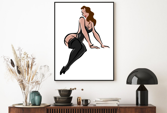 Girl Vector Art Painting Home Decor Premium Quality Poster Print Choose Your Sizes