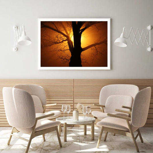 Tree at Sunset Scenery Photograph Home Decor Premium Quality Poster Print Choose Your Sizes