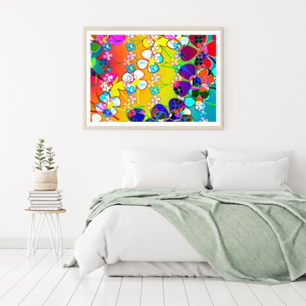 Colorful Floral Pattern Design Home Decor Premium Quality Poster Print Choose Your Sizes