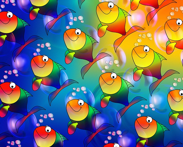 Colorful Fish Pattern Design Print 100% Australian Made