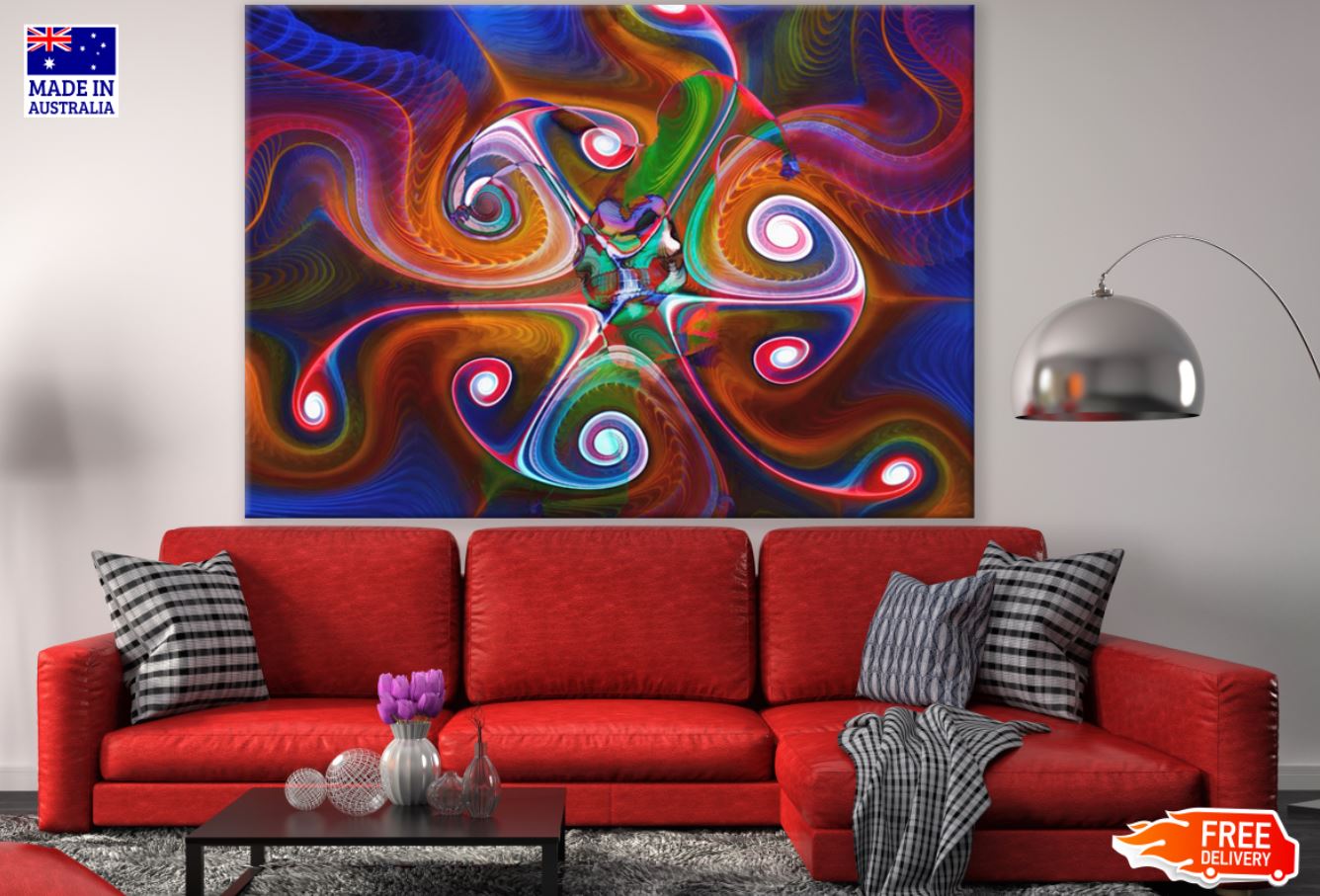 Colorful Abstract Shapes Design Print 100% Australian Made