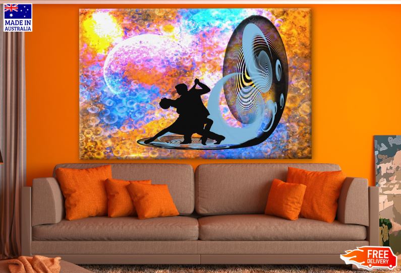 Dancing Couple Colorful Abstract Design Print 100% Australian Made