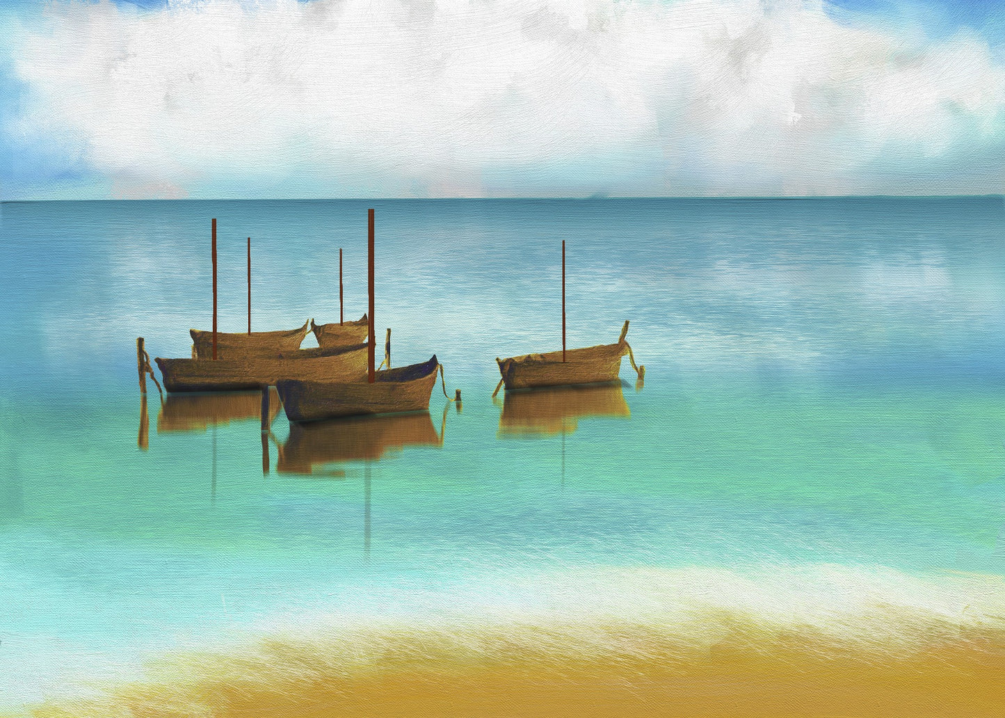 Boat on Sea Painting Print 100% Australian Made