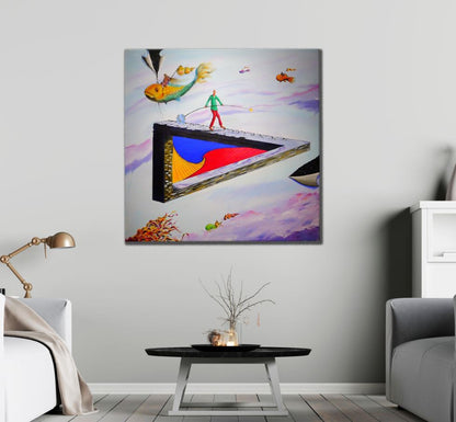 Square Canvas Colorful Abstract Shapes Design High Quality Print 100% Australian Made